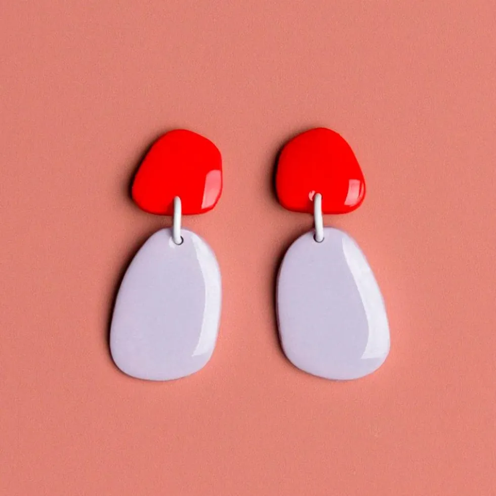 Shapes Earrings Red / Blue