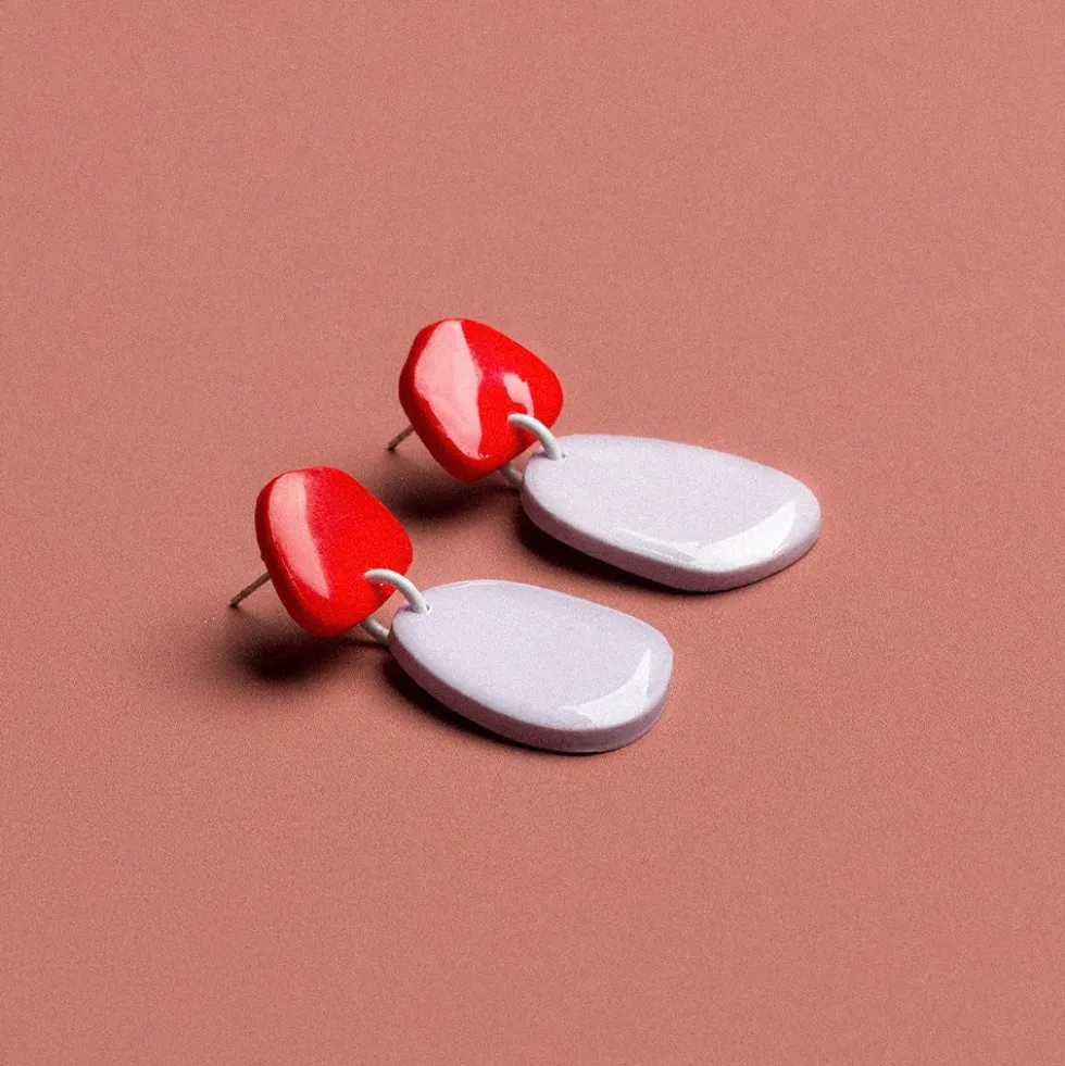 Shapes Earrings Red / Blue