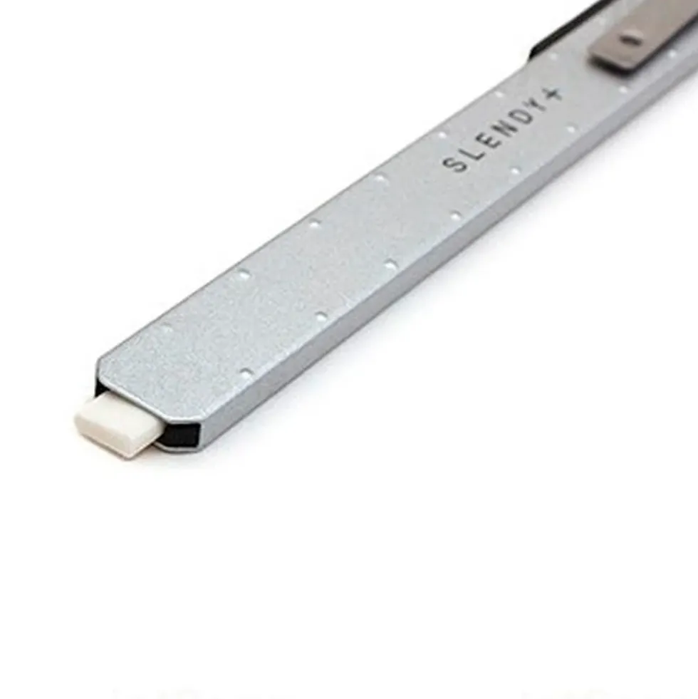 Slendy Thin Steel Eraser Holder Silver