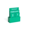 Small Full Color Glossy Green Perpetual Calendar