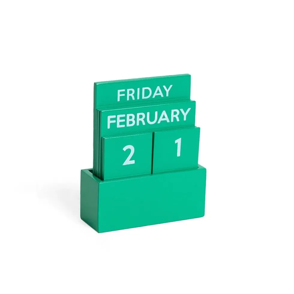 Small Full Color Glossy Green Perpetual Calendar