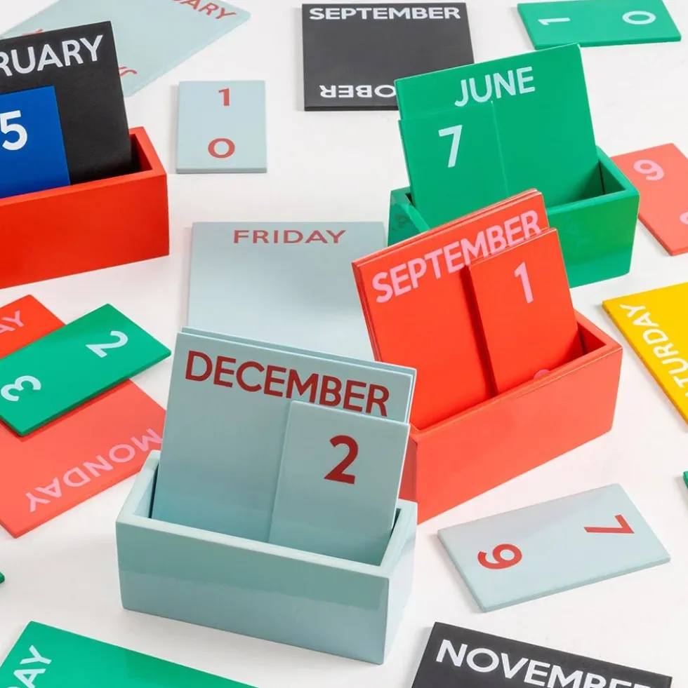 Small Full Color Glossy Green Perpetual Calendar