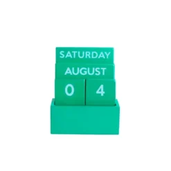 Small Full Color Glossy Green Perpetual Calendar