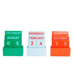 Small Full Color Glossy Green Perpetual Calendar