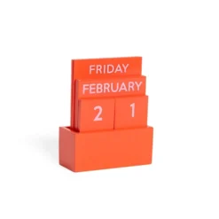Small Full Color Glossy Red Perpetual Calendar