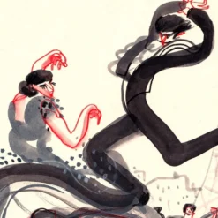 Spanish Flamenco - Black Giclée Print