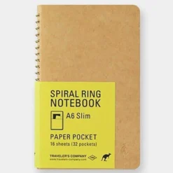 Spiral Ring Notebook A6 Slim Paper Pocket