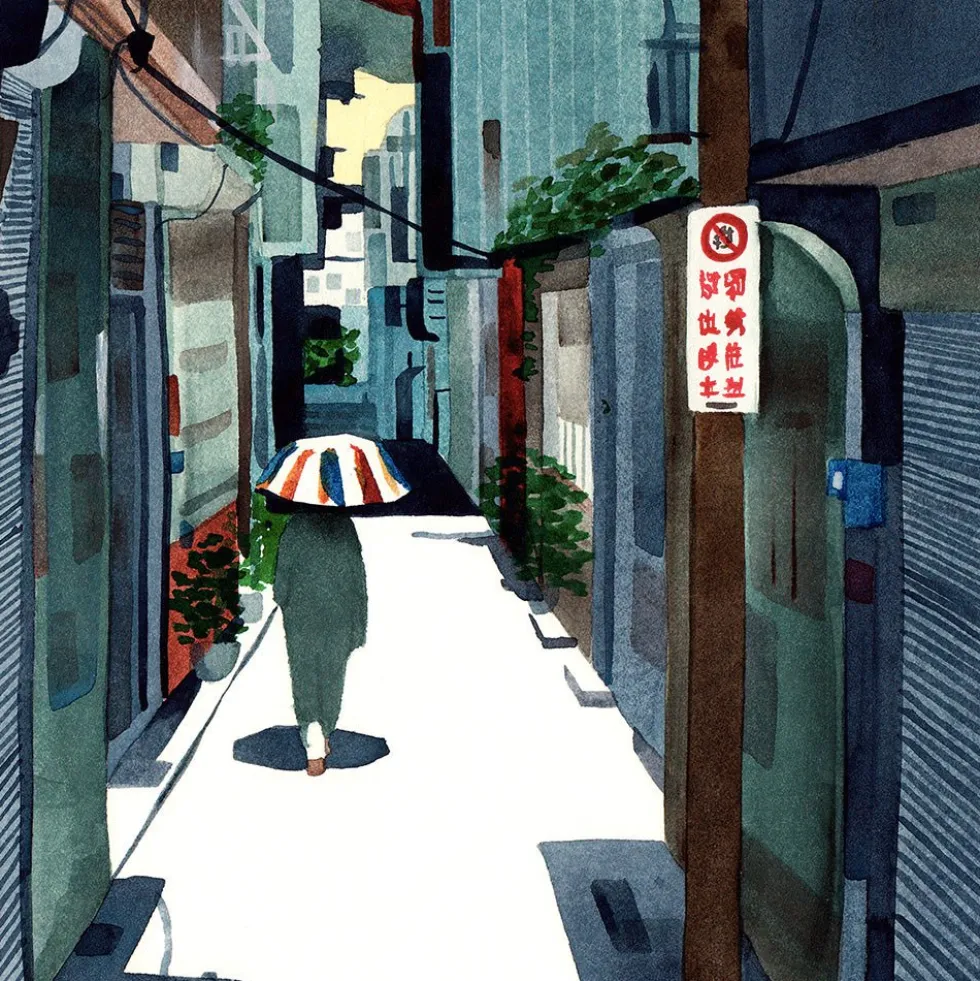 Sunshine Alley Giclée Print A5