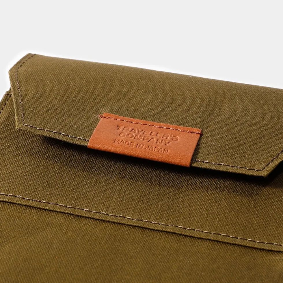 TF Passport Size Cotton Zipper Case Olive - Passport Size
