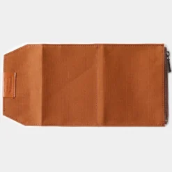 TF Passport Size Cotton Zipper Case Brown - Passport Size