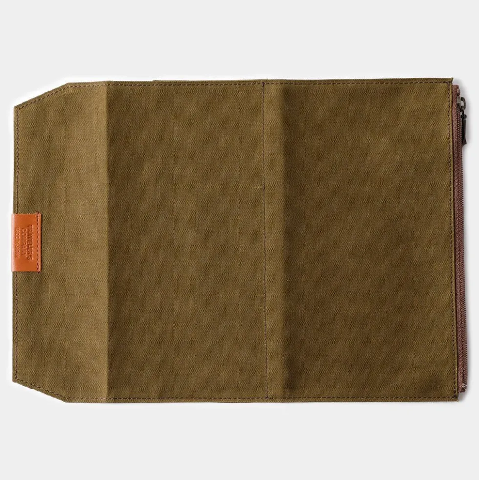 TF Regular Cotton Zipper Case Olive - Regular Size