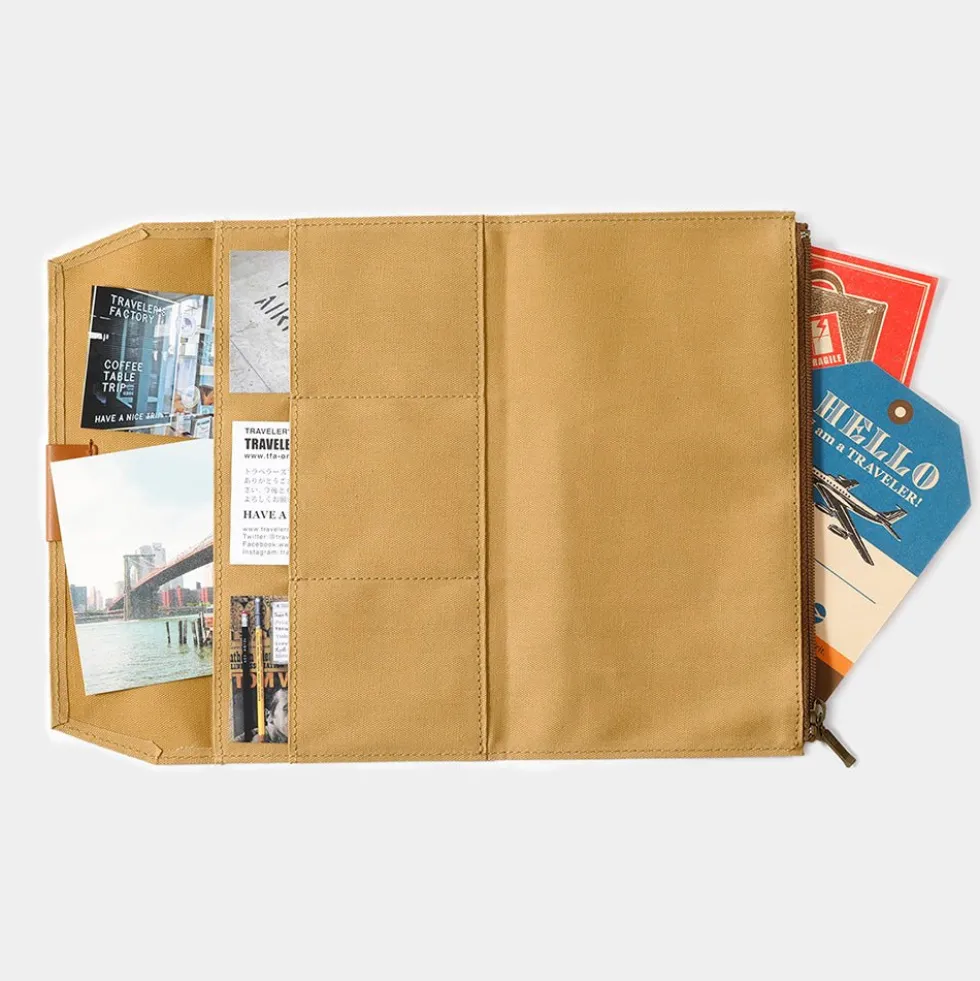 TF Regular Cotton Zipper Case Beige - Regular Size