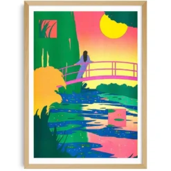 The Water Lily Pond, Symphony in Rose (Claude Monet) Risography A3