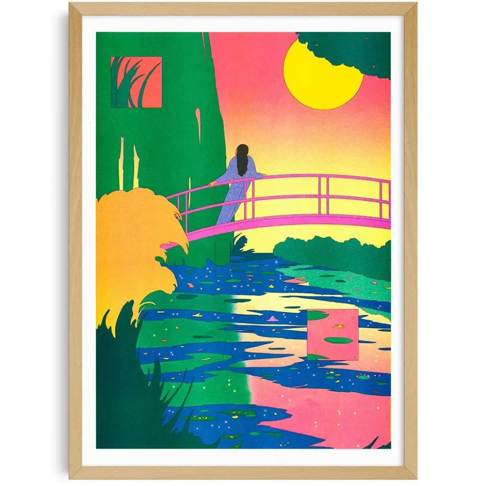 The Water Lily Pond, Symphony in Rose (Claude Monet) Risography A3