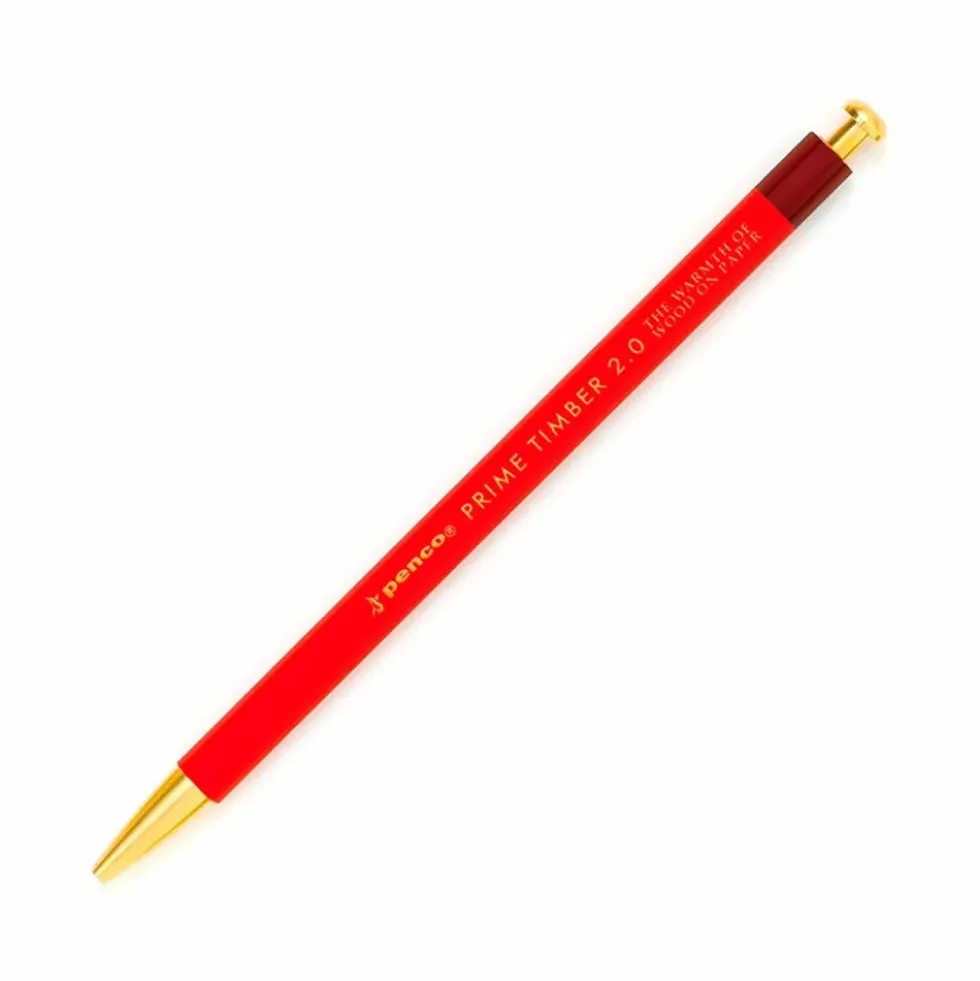Timber Brass Pencil Red
