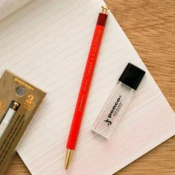 Timber Brass Pencil Red