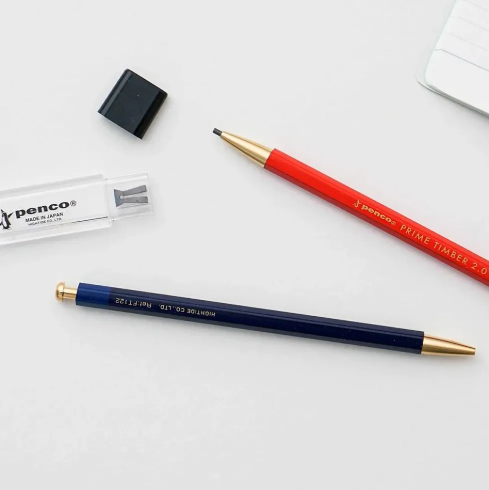 Timber Brass Pencil Red