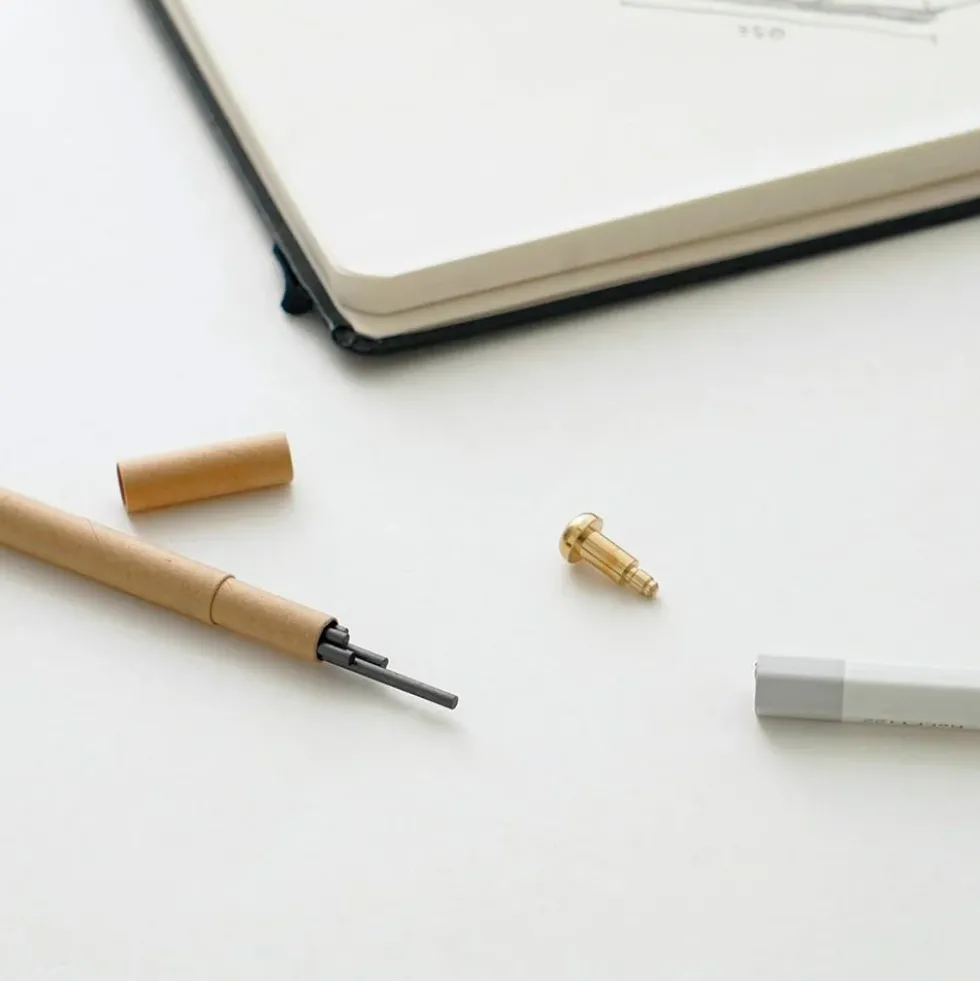 Timber Brass Pencil Red