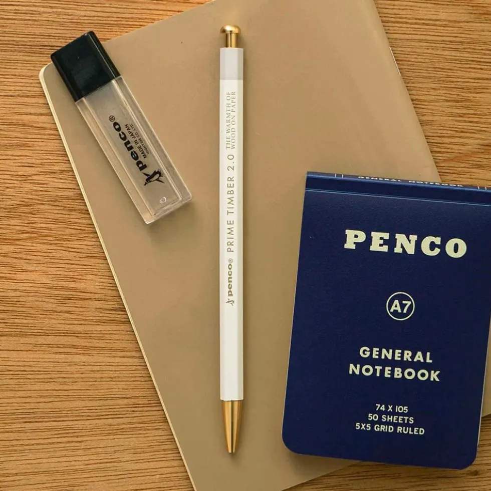 Timber Brass Pencil White