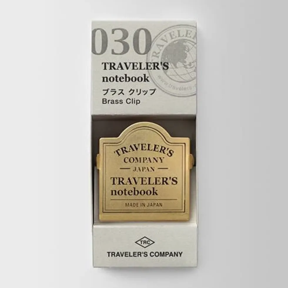 TRAVELER'S notebook Recambio 030 Clip Latón Logo TRC