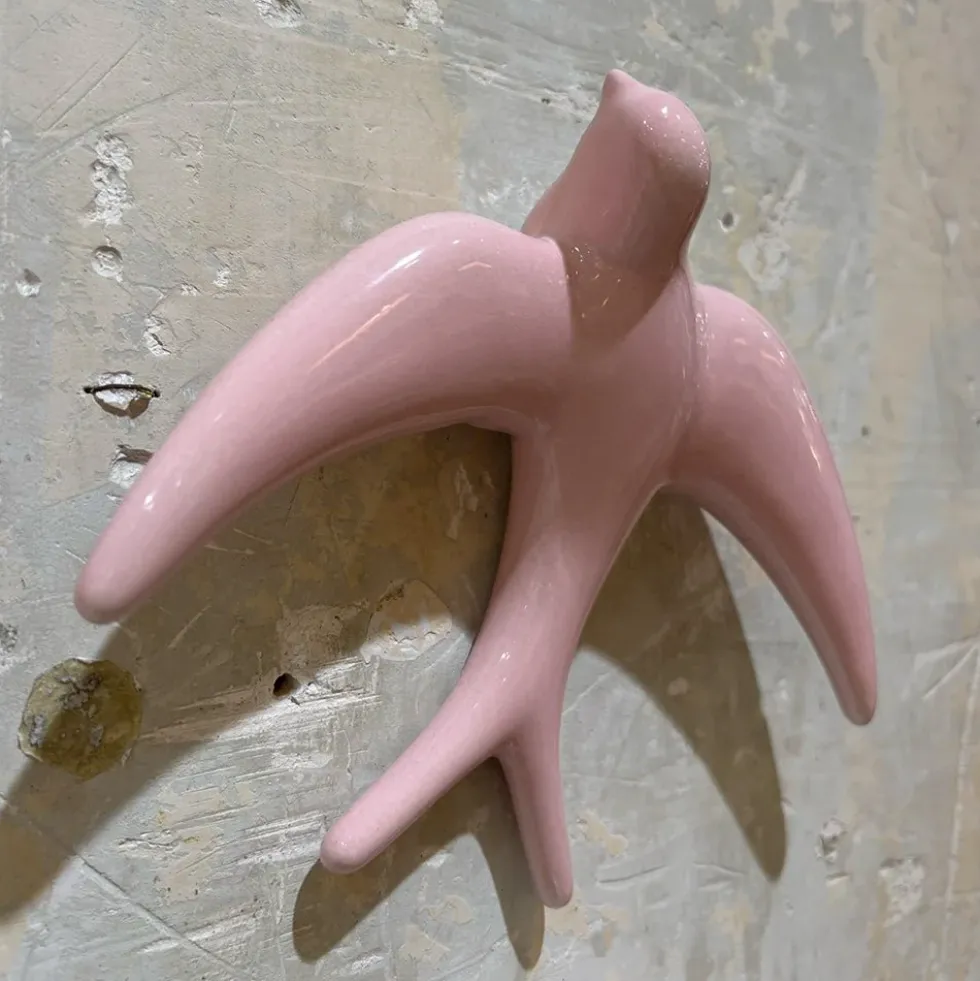Trio of Light Pink Swallows