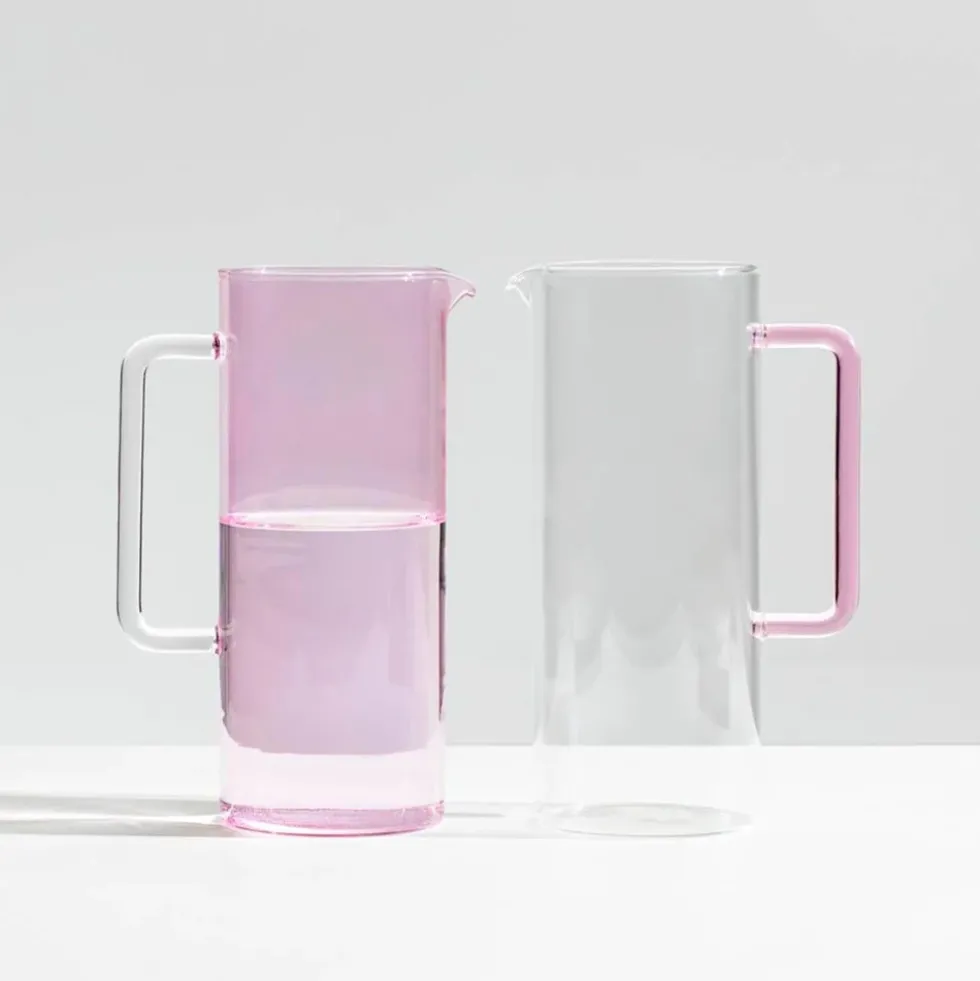 Tube Jug With Pink Handle