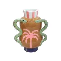 Vase Brown Palm and Snake