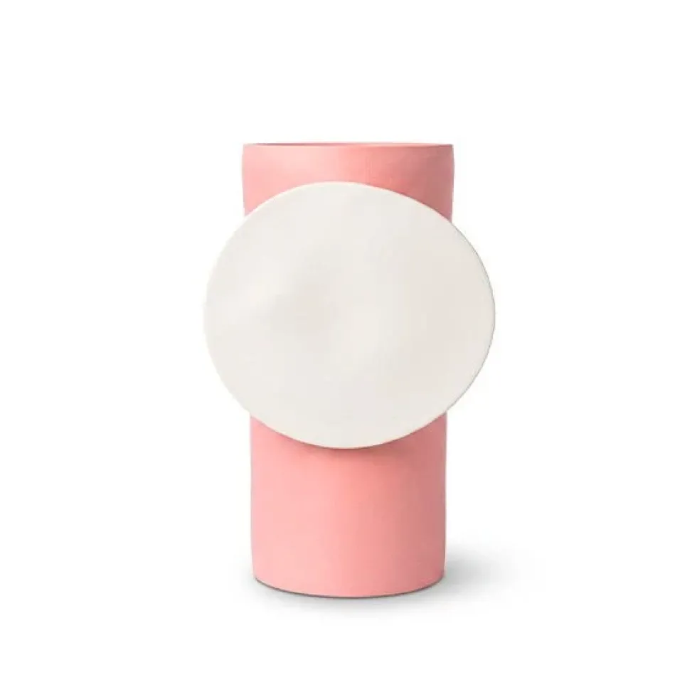 Vase Pink Circle Off White