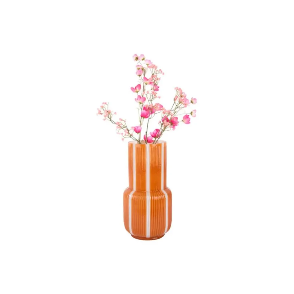 Vase Rayado Retro High Mango Yellow