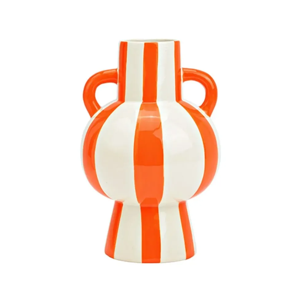 Vase Strips Orange White