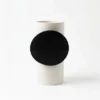 Vase White Circle Black