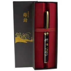 Vicoh Modern Maki-e Fountain Pen Nib M 18kt Crane Mt Fuji