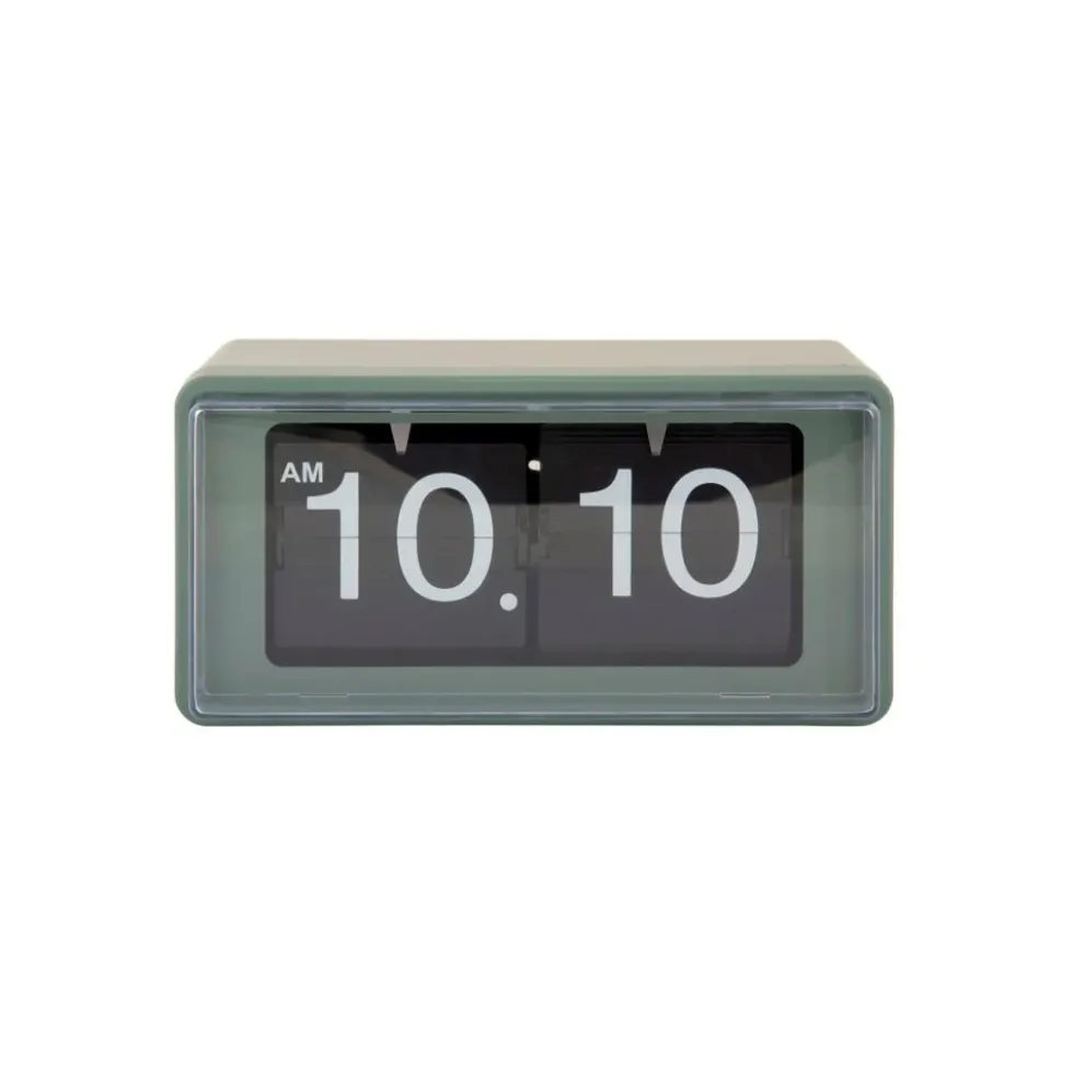 Wall Table Clock Retro Boxed Flip Jungle Green