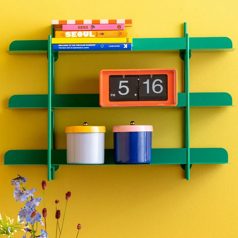 Wall Table Clock Retro Boxed Flip Jungle Orange