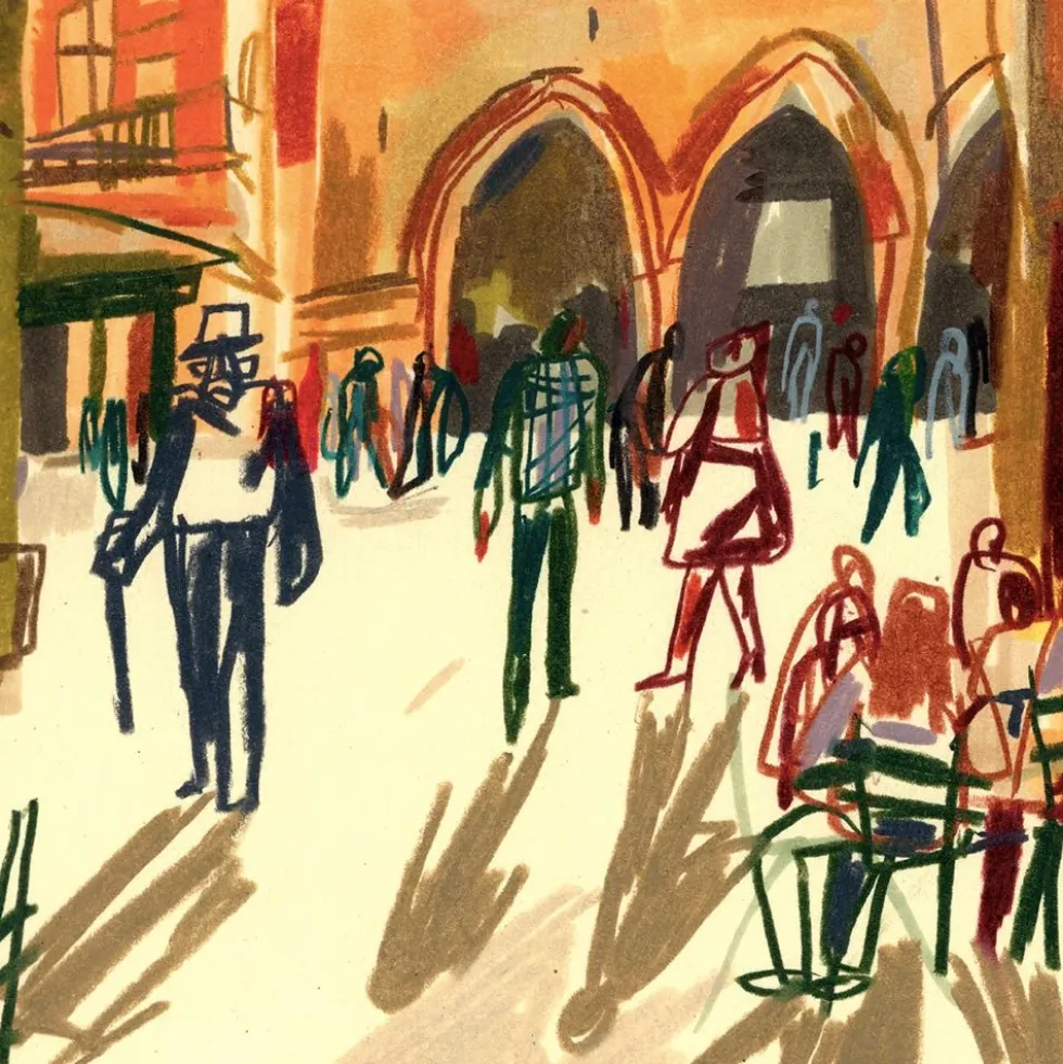 Warm Autumn Afternoon in Bologna Giclée Print