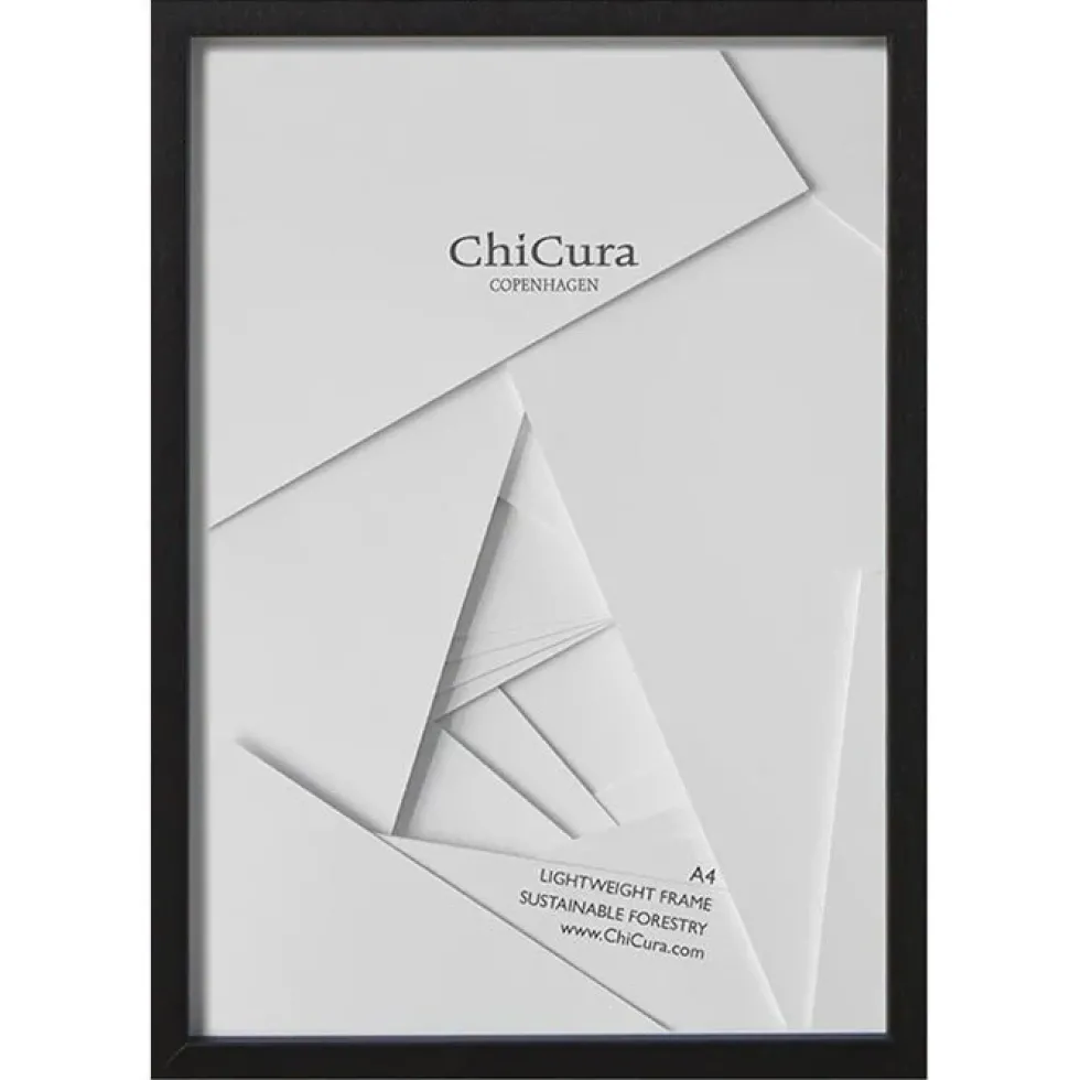 Wooden Frame A4 Glass Black