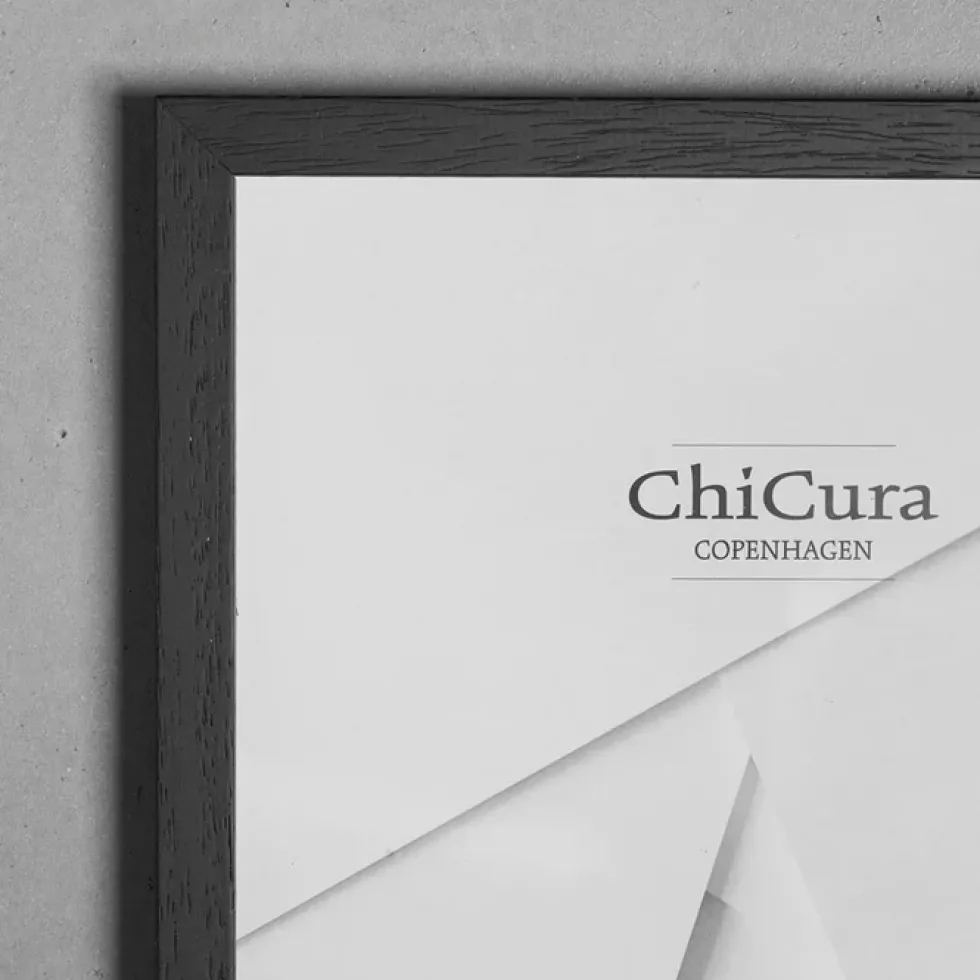 Wooden Frame A4 Glass Black