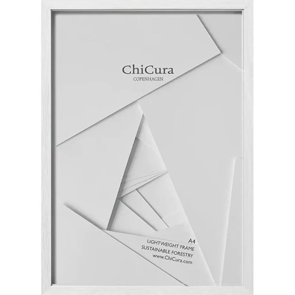 Wooden Frame A4 Glass White