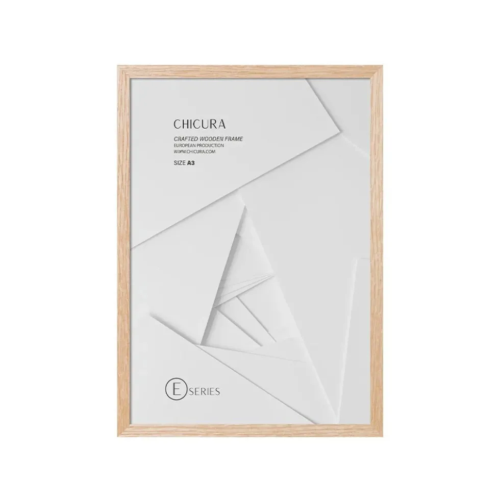 Wooden Frame E A3 Oak - Anti-Reflective Acrylic
