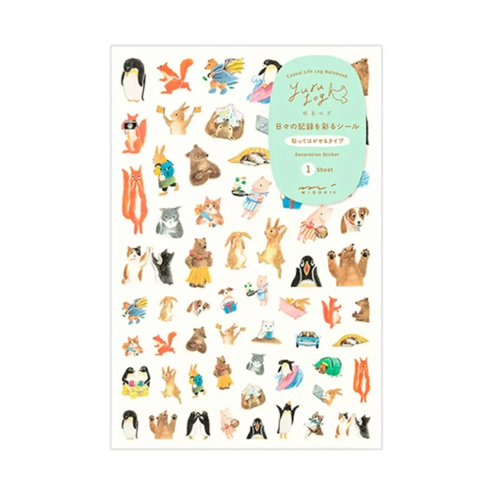 Yuru Log Sticker 1 Sheet Animal