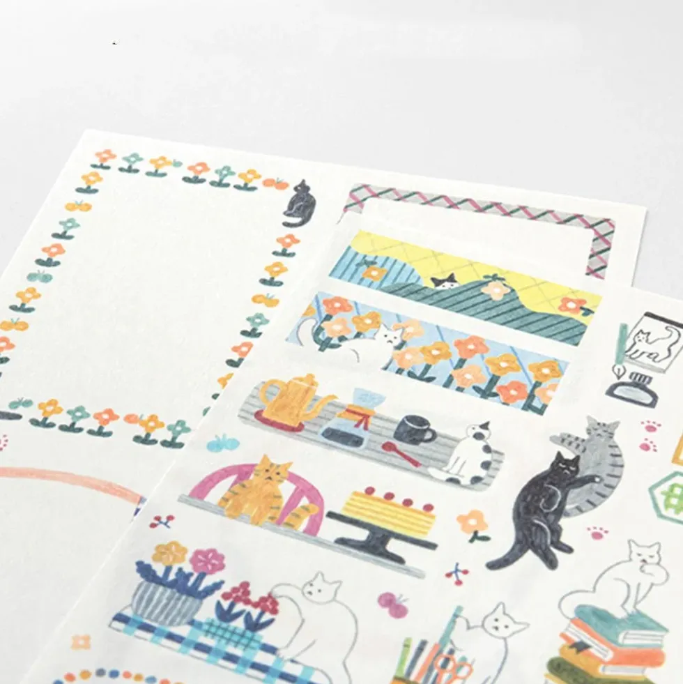 Yuru Log Sticker 2 Sheets Cat